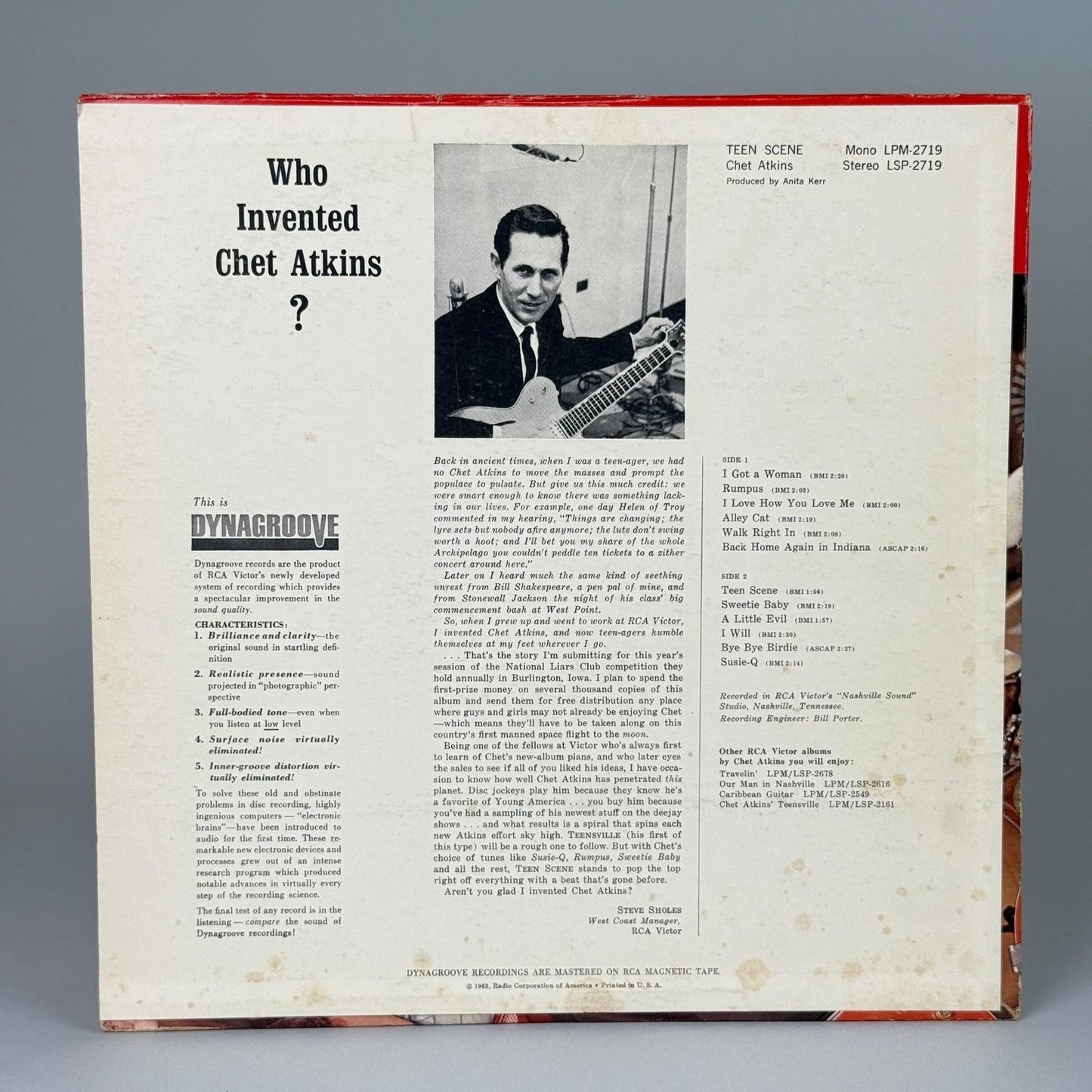 Chet Atkins Vinyl Record Lot of 4: Travelin, Back Home Hymns etc... VG