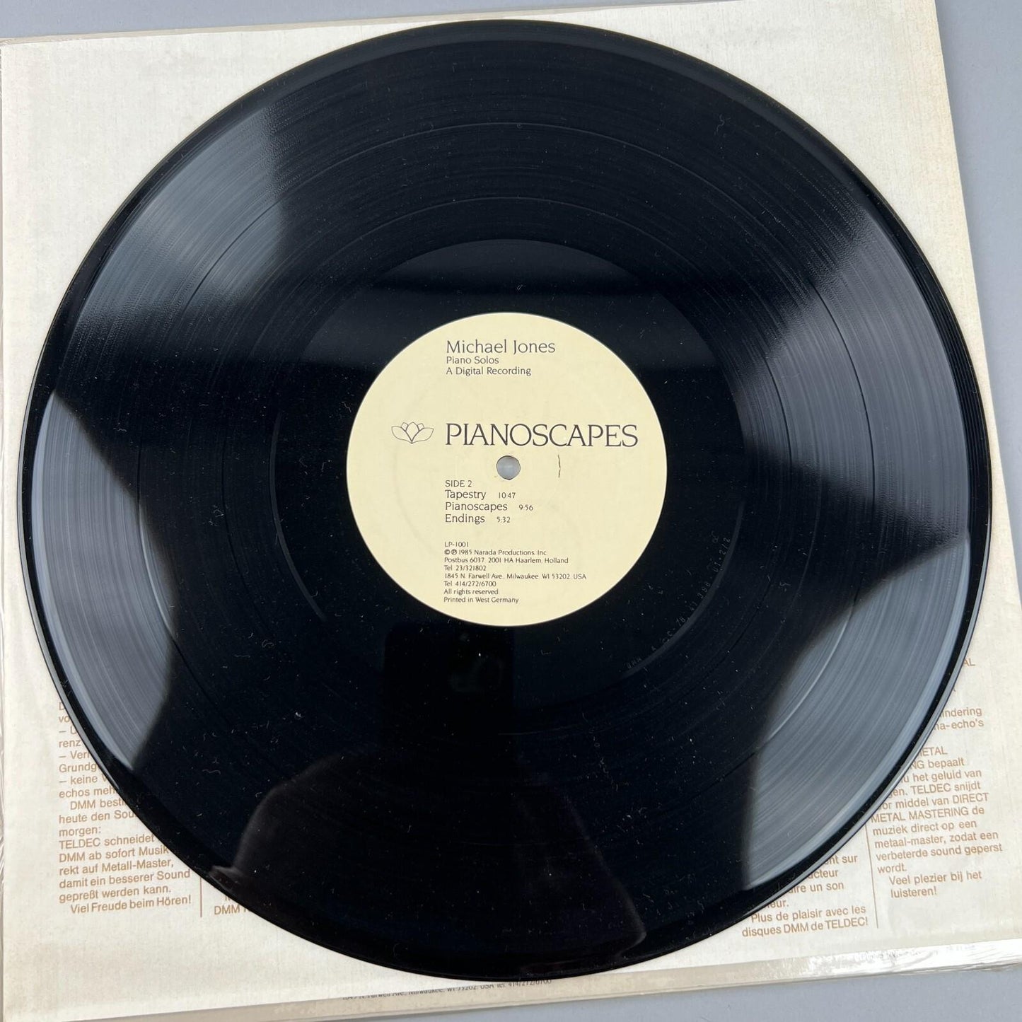 Michael Jones - Pianoscapes Vinyl Record, Near Mint Condition