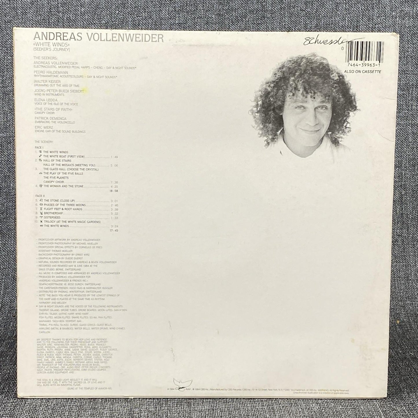 Andreas Vollenweider White Winds 1984 LP Vinyl Record - Near Mint