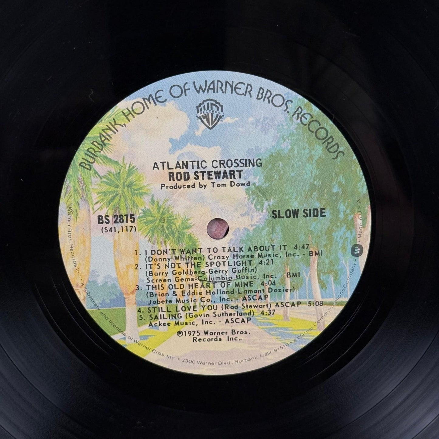 Rod Stewart Atlantic Crossing Vinyl Record LP 1975 Burbank Home Of Warner Bros