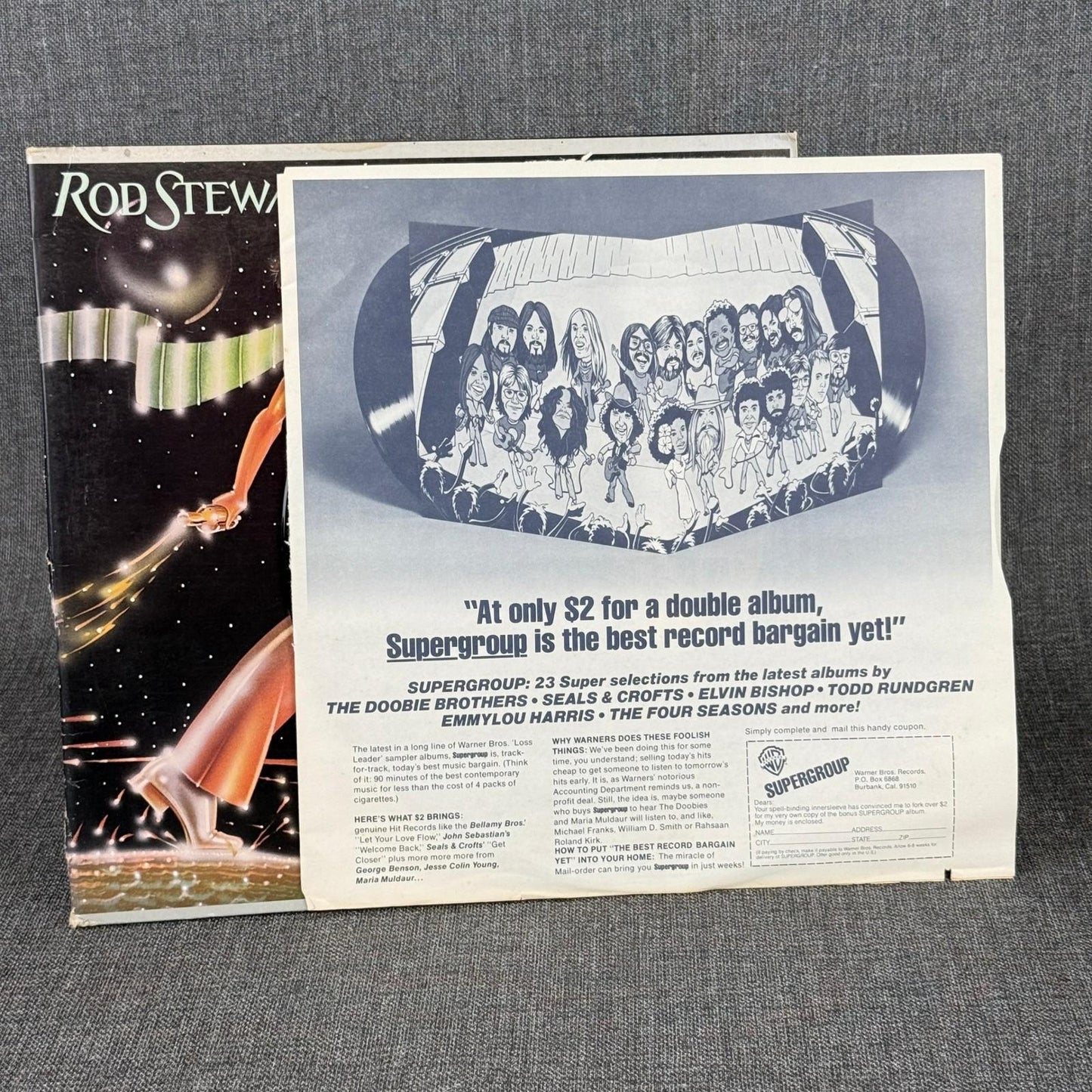 Rod Stewart Atlantic Crossing Vinyl Record LP 1975 Burbank Home Of Warner Bros