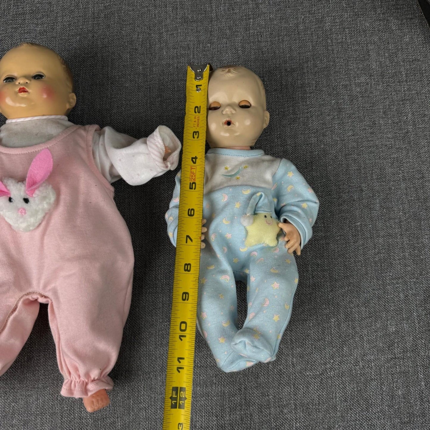 Lot of 2 Vintage Ideal Baby Doll Heads on Replacement Bodies