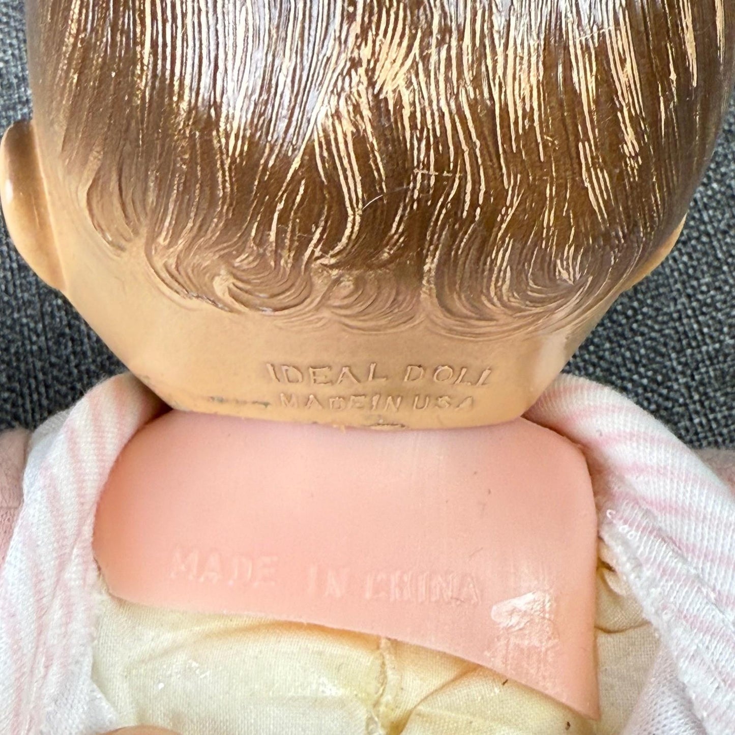 Lot of 2 Vintage Ideal Baby Doll Heads on Replacement Bodies