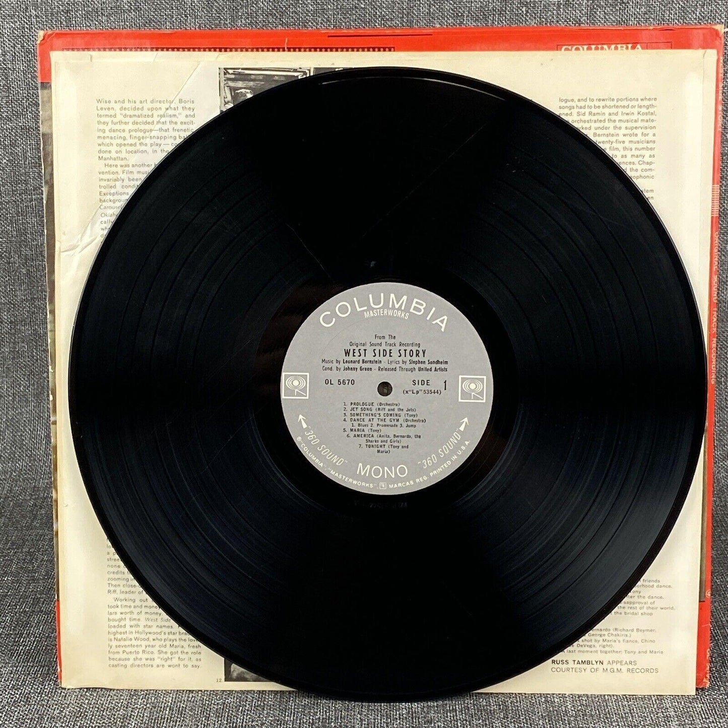 West Side Story Musical Natalie Wood Columbia Masterworks Vinyl Record