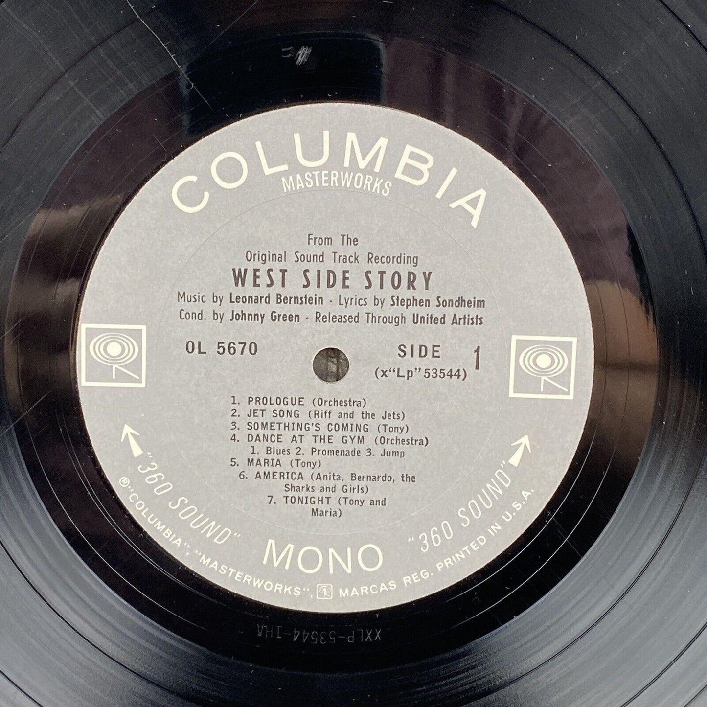 West Side Story Musical Natalie Wood Columbia Masterworks Vinyl Record