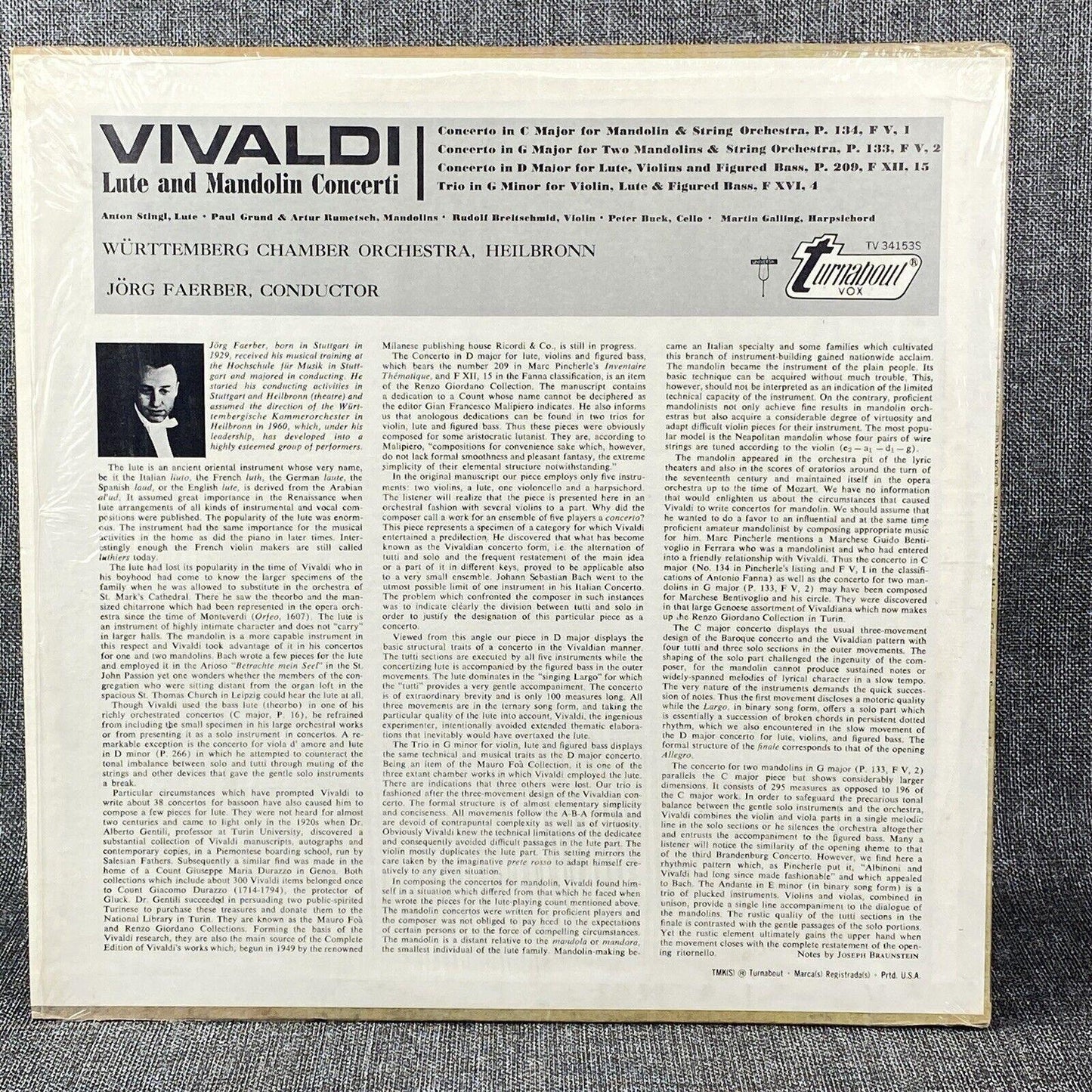 Vivaldi Lute and Mandolin Concerti Vinyl LP Record