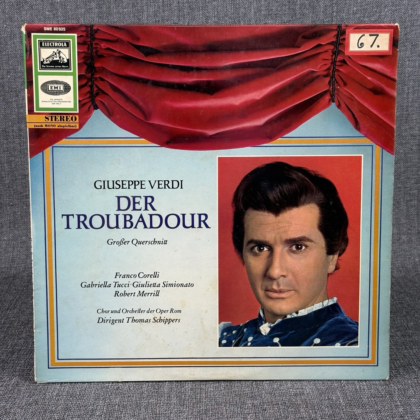 Giuseppe Verdi Der Troubadour SME 80925 Electrola Vinyl Record - NEAR MINT