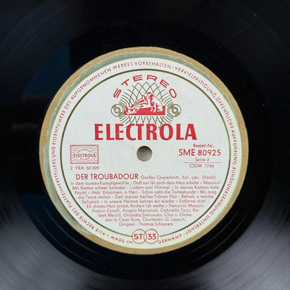 Giuseppe Verdi Der Troubadour SME 80925 Electrola Vinyl Record - NEAR MINT