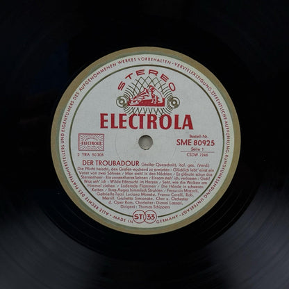 Giuseppe Verdi Der Troubadour SME 80925 Electrola Vinyl Record - NEAR MINT