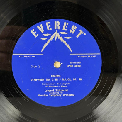 Brahms Symphony No 3 Stokowski Houston Symphony Vinyl Record EX-NM