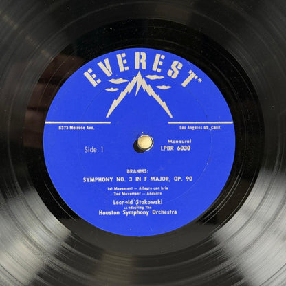 Brahms Symphony No 3 Stokowski Houston Symphony Vinyl Record EX-NM