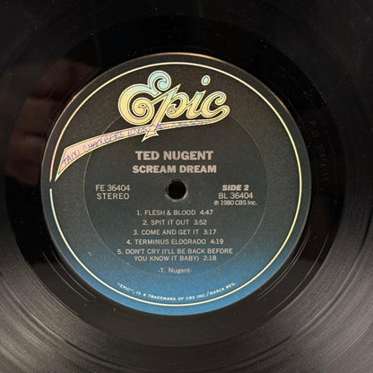 Ted Nugent Scream Dream Vinyl LP 12" 1980 Epic FE 36404 Hard Rock EXCELLENT