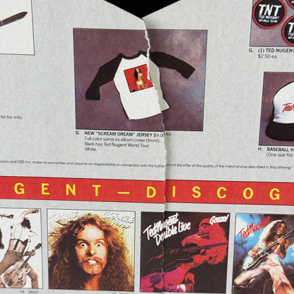 Ted Nugent Scream Dream Vinyl LP 12" 1980 Epic FE 36404 Hard Rock EXCELLENT