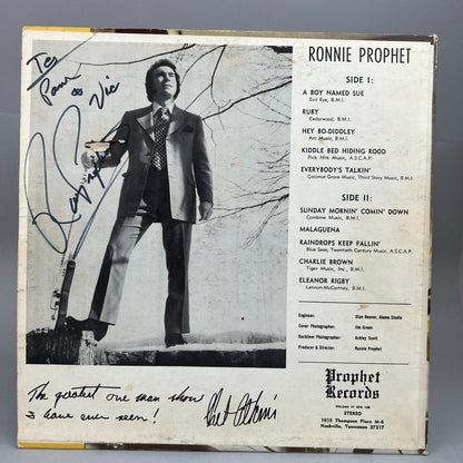 Ronnie Prophet Autographed Vinyl Record Album Volume IV RP 100 Chet Atkins