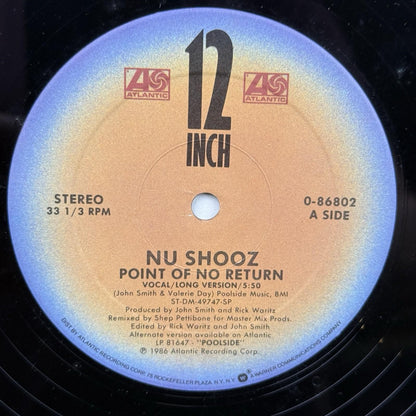 Nu Shooz Point of No Return Vinyl Record 1986 , EXCELLENT