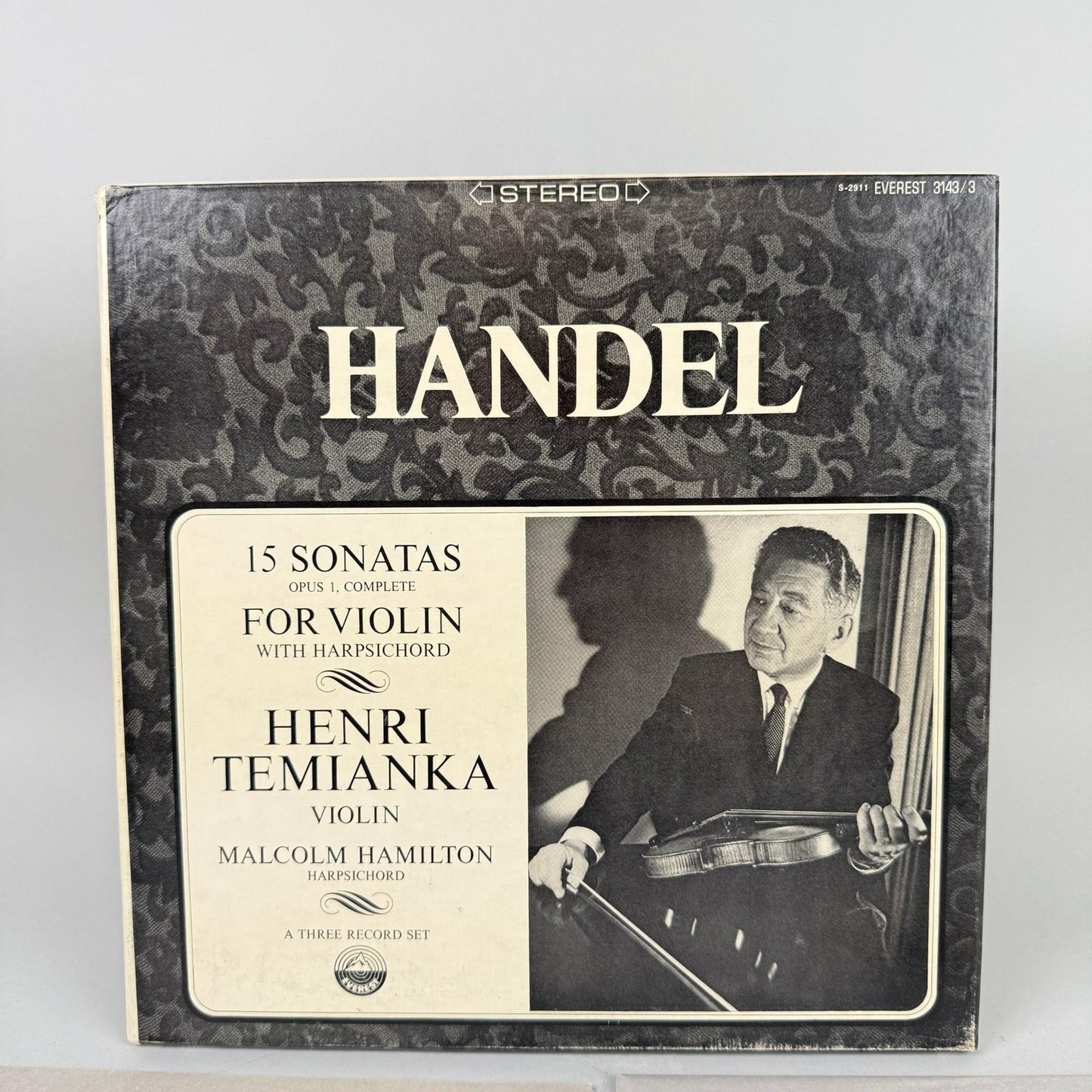 Handel 15 Sonatas for Violin & Harpsichord Henri Temianka 3x vinyl NEAR MINT