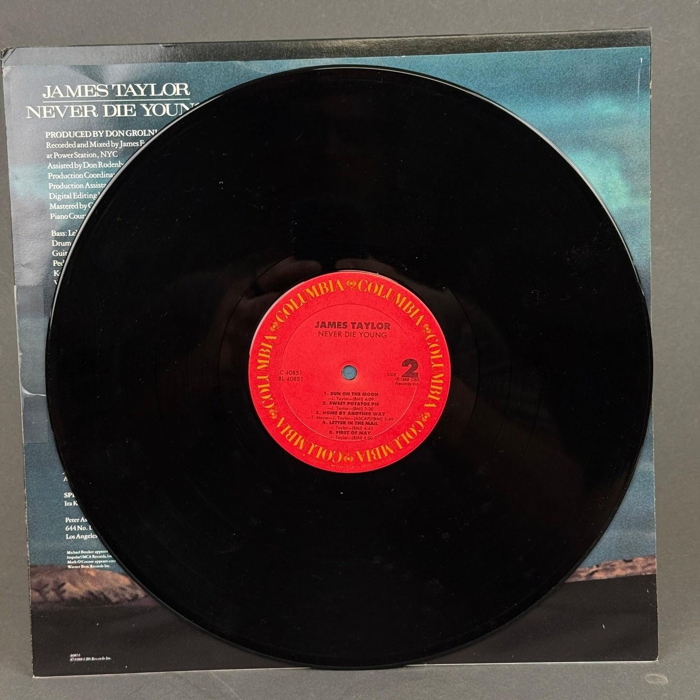 James Taylor Never Die Young Vinyl Record LP 12"1988 -NEAR MINT