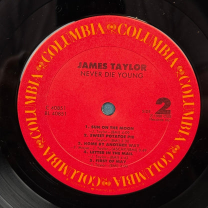 James Taylor Never Die Young Vinyl Record LP 12"1988 -NEAR MINT