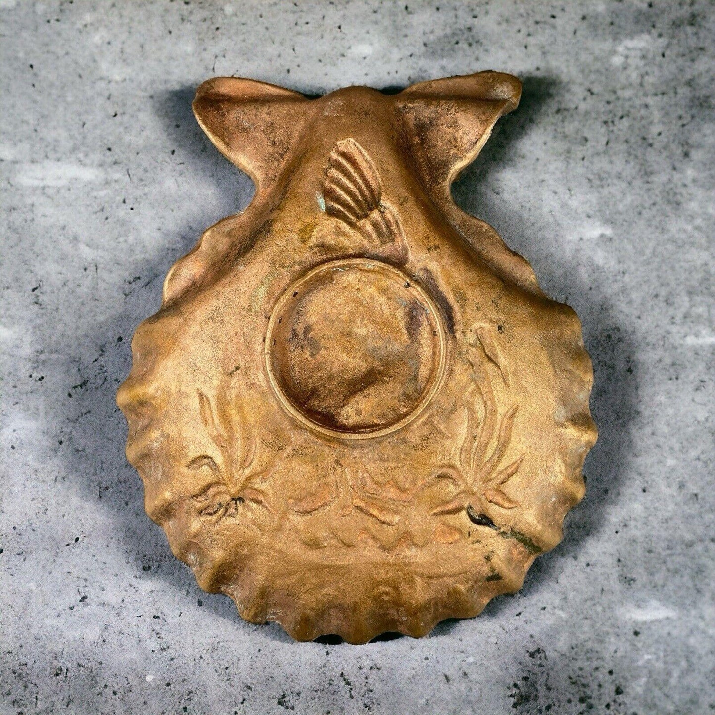 Vintage Unique Copper Shell Tray 8.5" Wide
