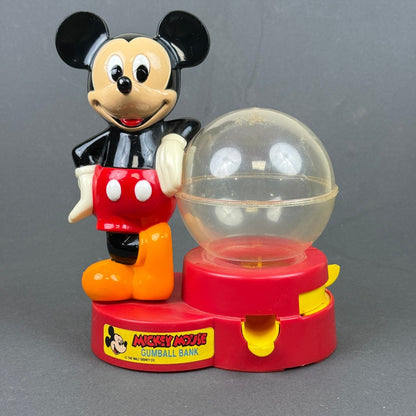 Vintage Mickey Mouse Gumball Bank Superior Toy Disney Coin Bank Plastic