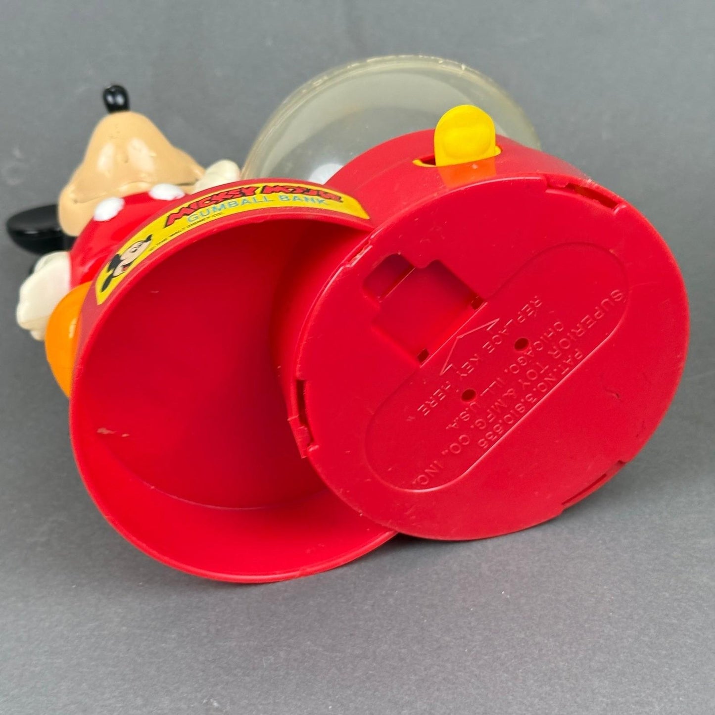 Vintage Mickey Mouse Gumball Bank Superior Toy Disney Coin Bank Plastic