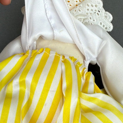 Vintage Porcelain Clown Doll 15" Yellow Harlequin Jester