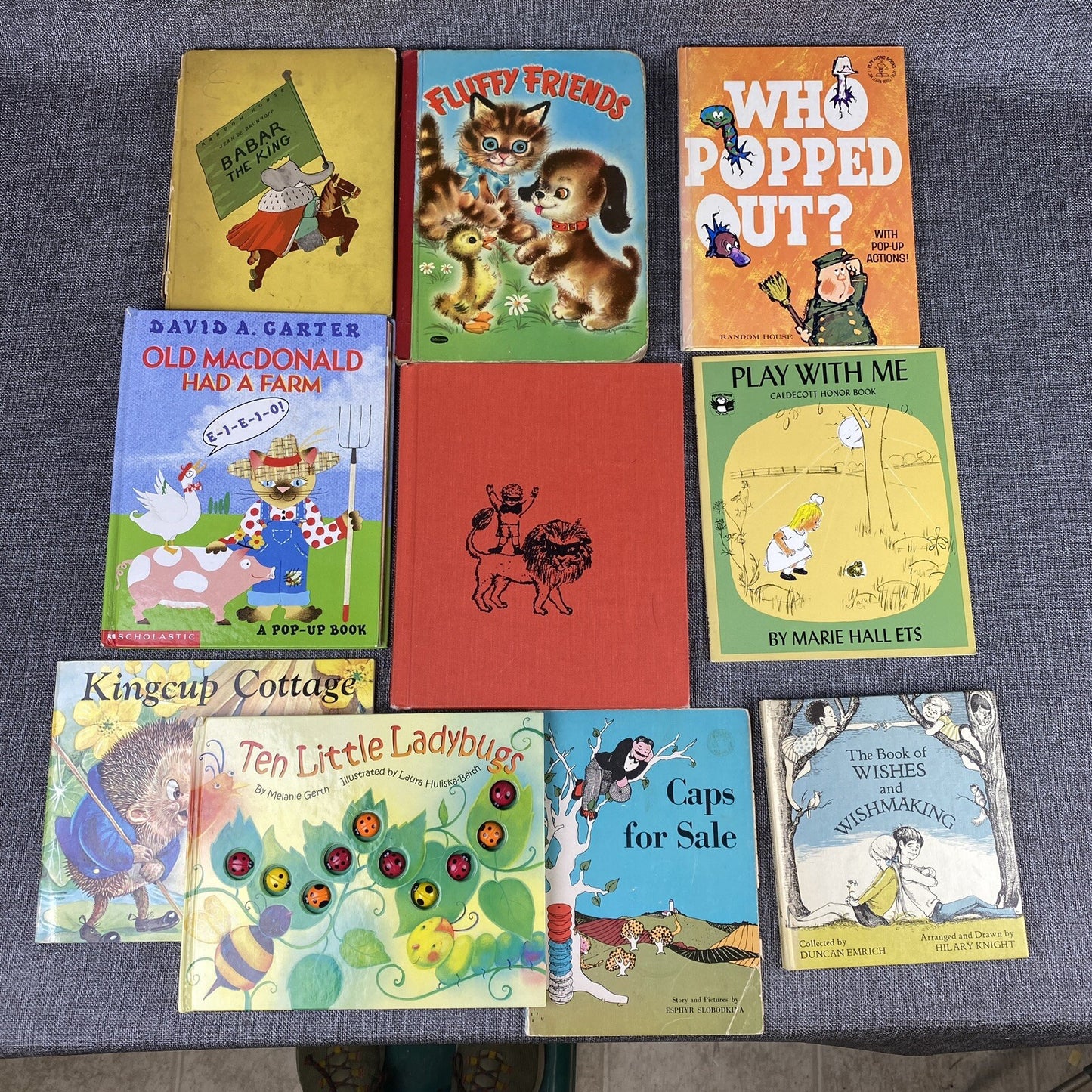 Lot of 10 Children's Books: Babar the King, Fluffy Friends. Wishmaking, etc