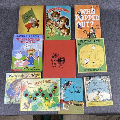 Lot of 10 Children's Books: Babar the King, Fluffy Friends. Wishmaking, etc
