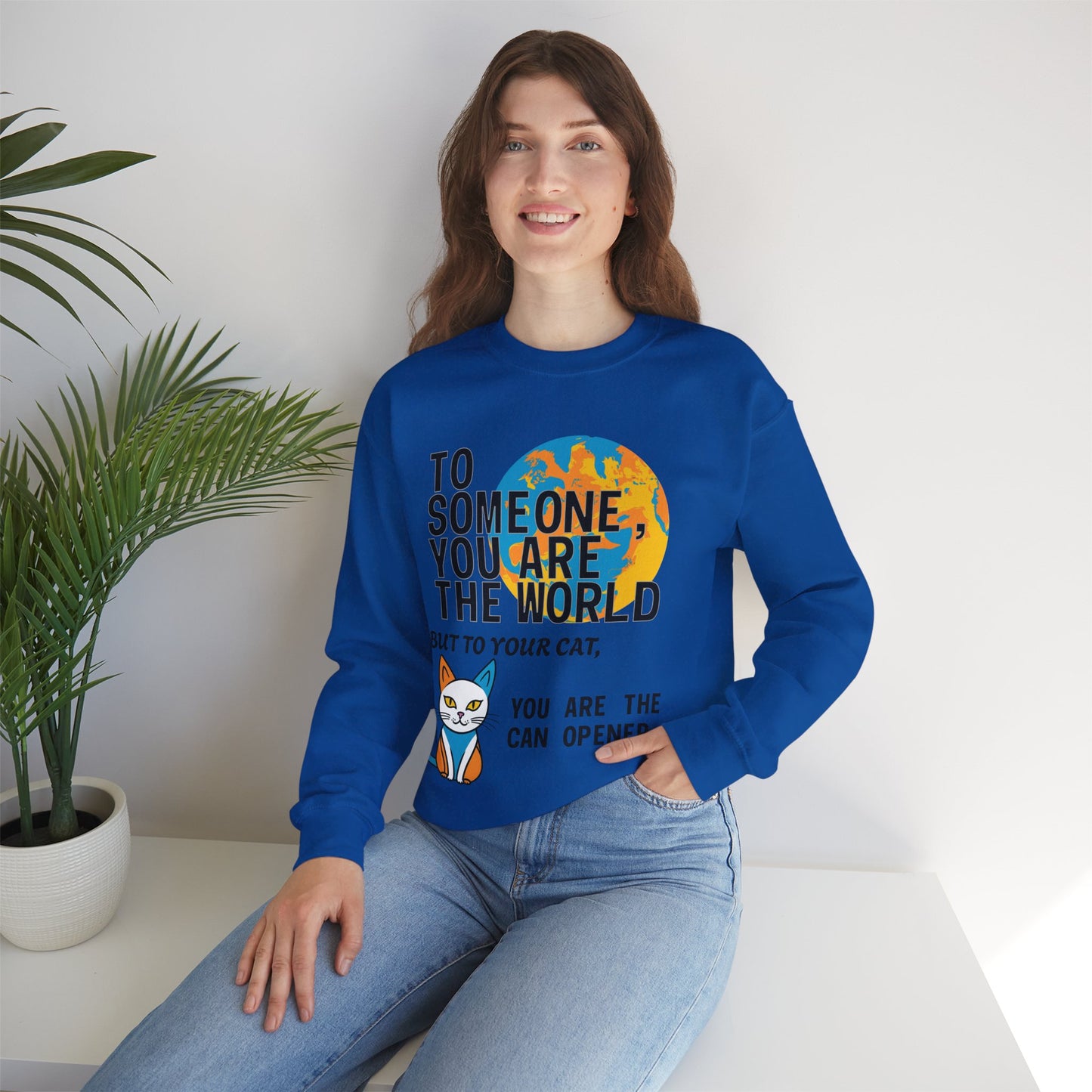 Cat Lover's Crewneck Sweatshirt, Fun Gift for Cat Owners, Cute Cat Design, Cozy Wear for Pet Lovers, Cozy Gift for Birthdays, Holidays