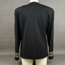 Focus 2000 Women Blazer Jacket Black and Gold Size 8