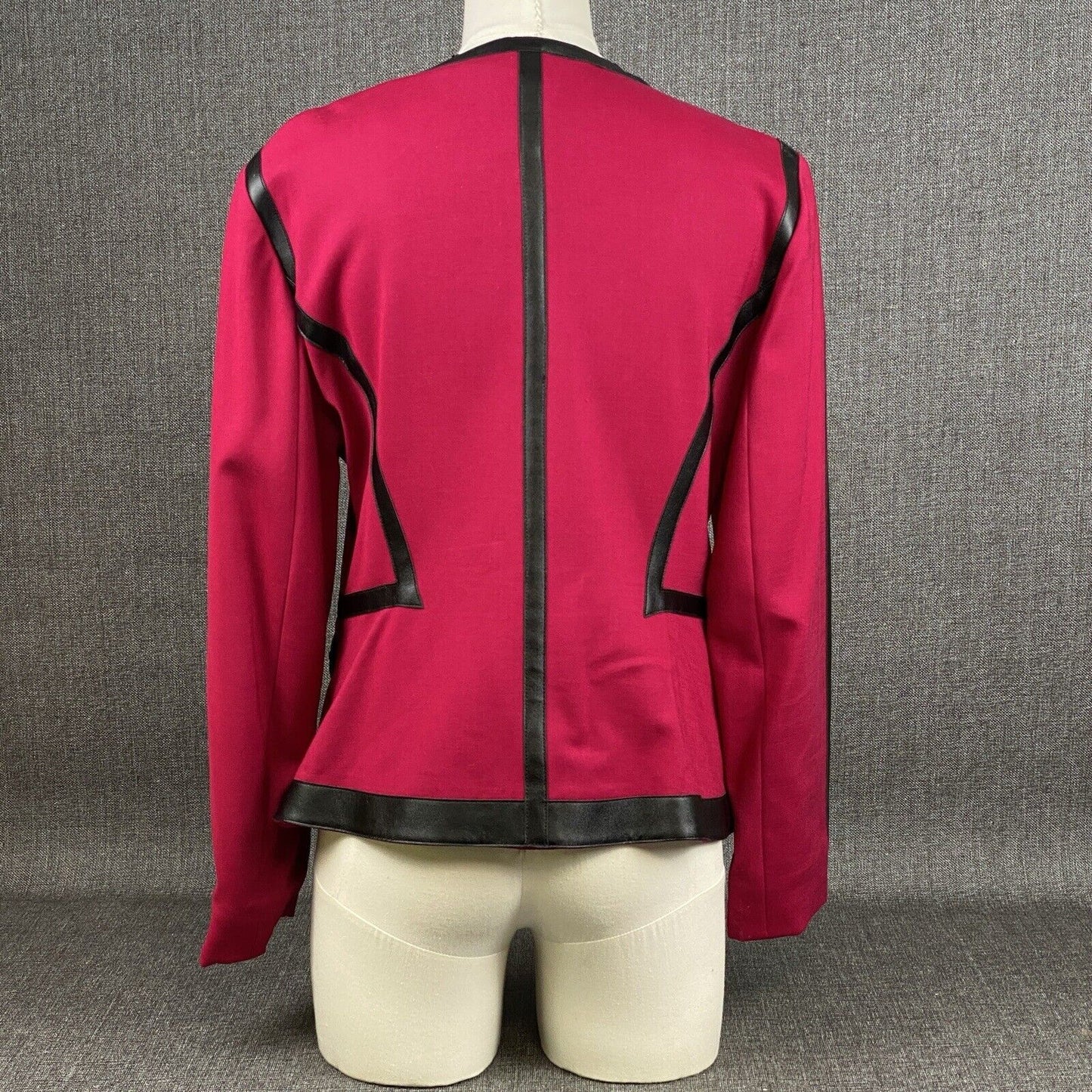 Carlisle Vintage Full Zip Classic Blazer Jacket Cranberry and Black Size 10