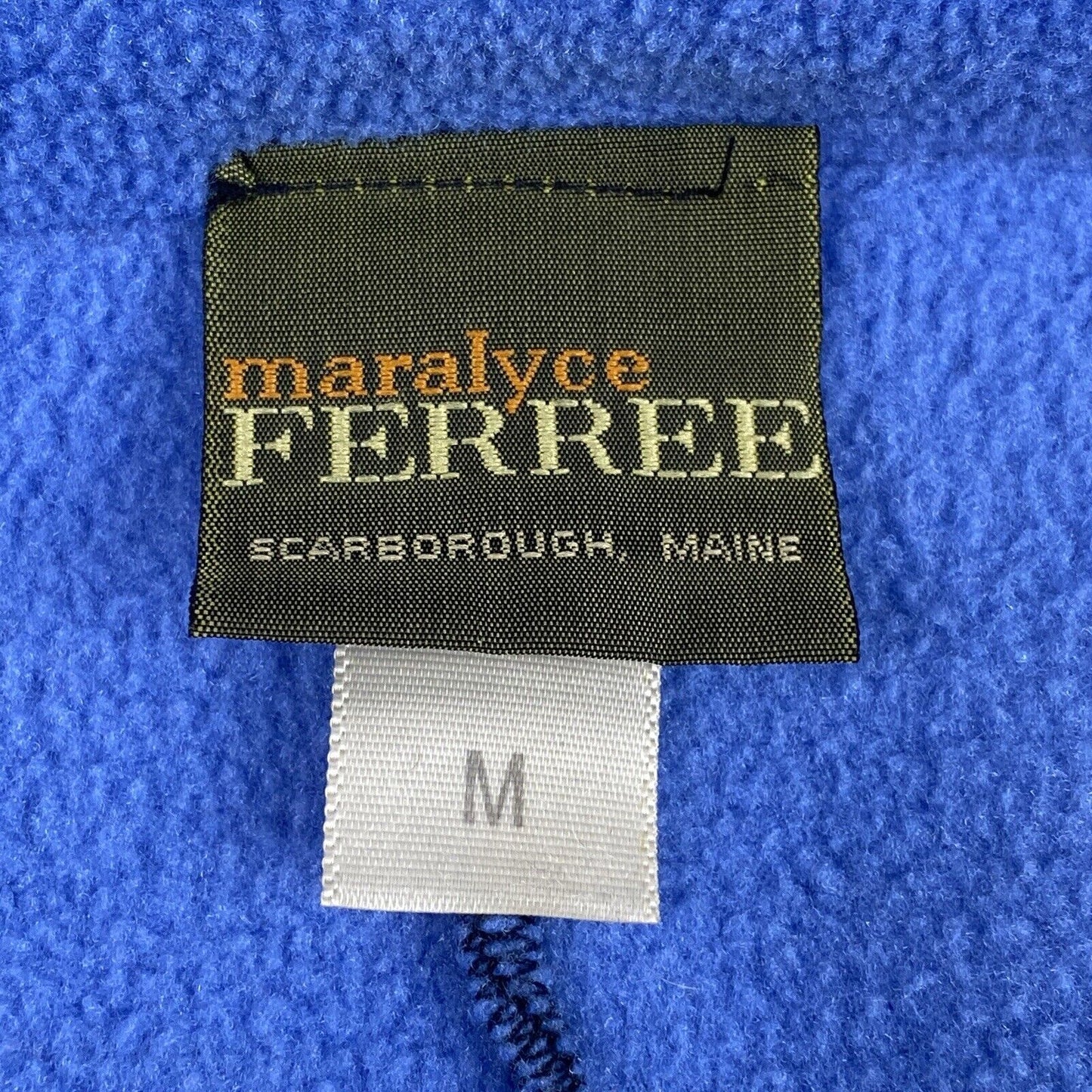 Maralyce Ferree Womens Fleece Coat Jacket Size Medium Blue/Black Button Front