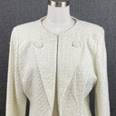 Trenz by Theresa Renz Women Embroidered Blazer Jacket Cream Size L