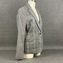 Vintage Carlisle Women's Gray Plaid Blazer Jacket Size 12 Viscose / Wool