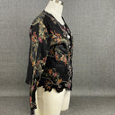 Vintage Florissant New York Sheer Silk Embroidered Shell Jacket Top Size S Funky