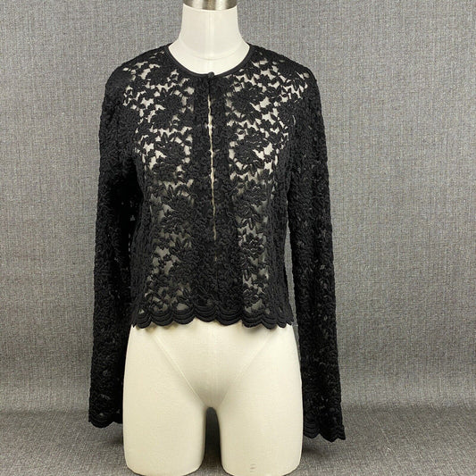 Vintage Black Lace Jacket Size Small (Tag Removed)