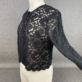 Vintage Black Lace Jacket Size Small (Tag Removed)