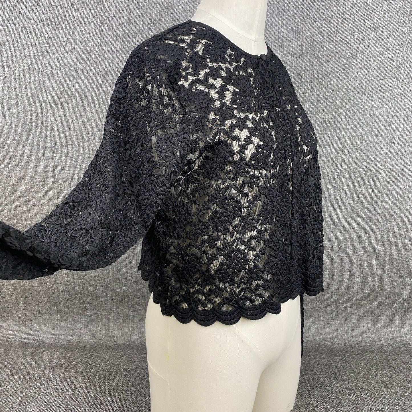 Vintage Black Lace Jacket Size Small (Tag Removed)