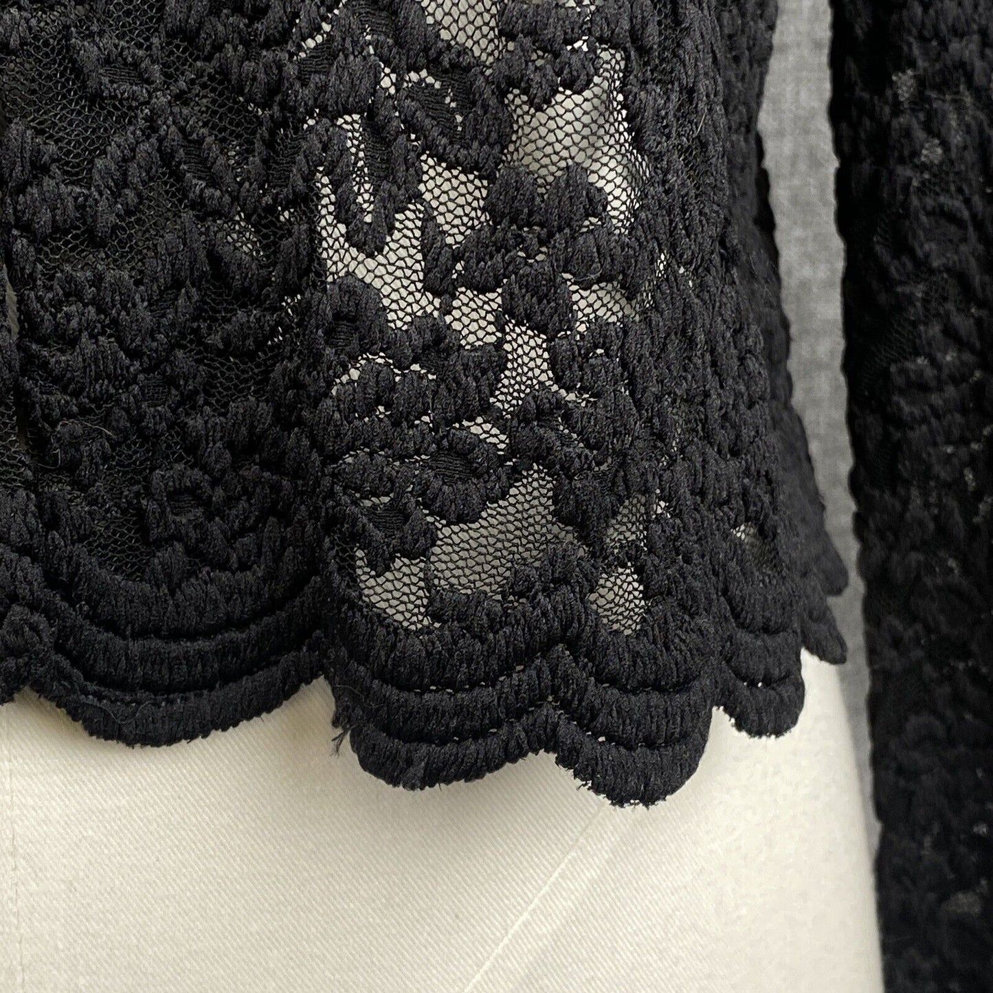 Vintage Black Lace Jacket Size Small (Tag Removed)