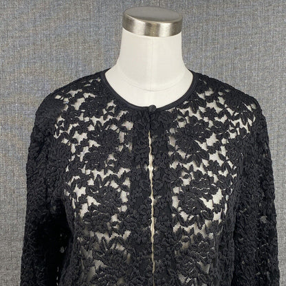 Vintage Black Lace Jacket Size Small (Tag Removed)