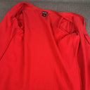 Rafaella Womens Size M Red Cotton Blend Spandex V-Neck Button Up