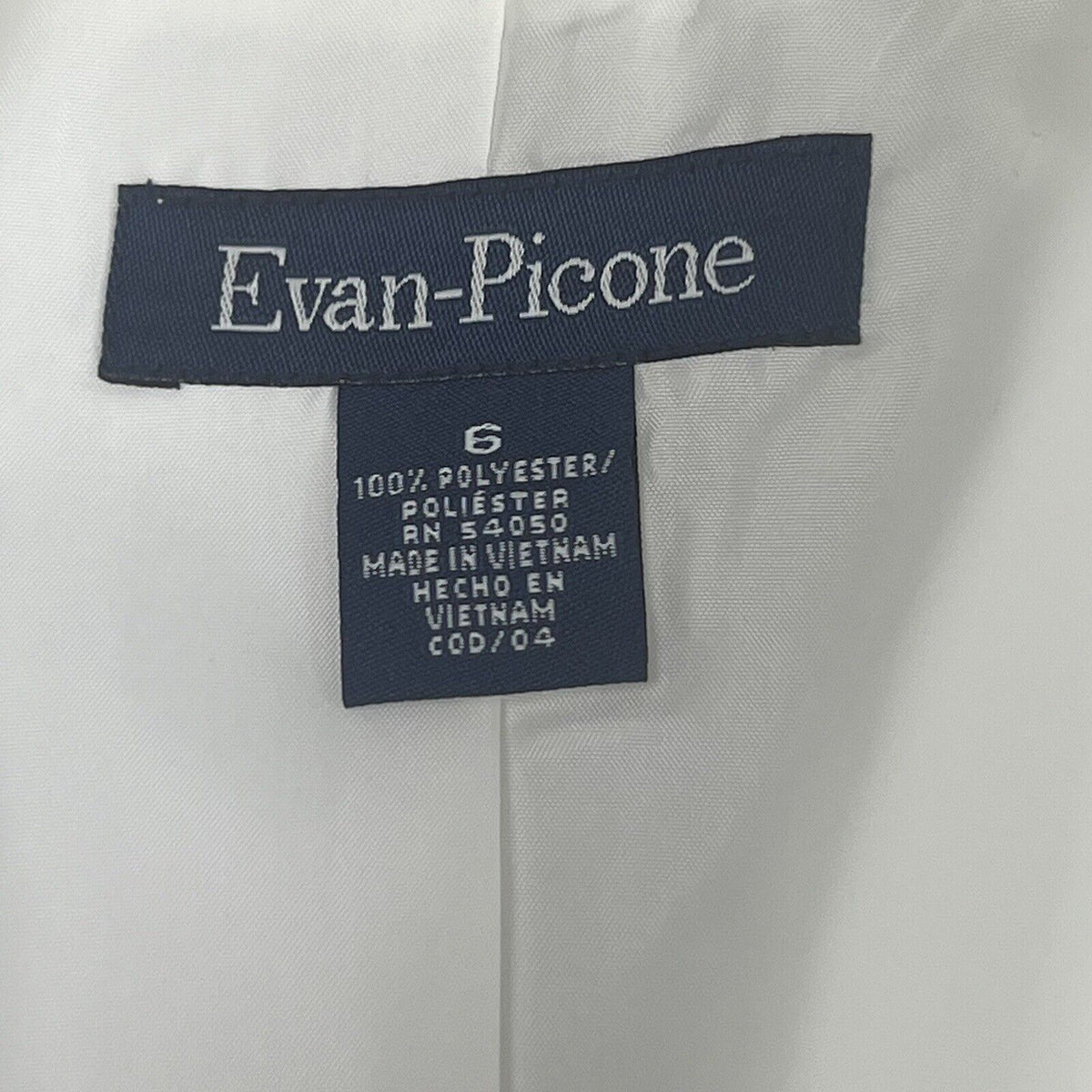 Evan Picone White Blazer Jacket Size 6