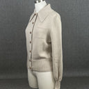 Vintage Dorce Wool Sweater Button-Up Beige Tan Size M Soft