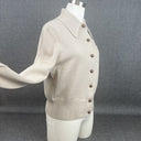 Vintage Dorce Wool Sweater Button-Up Beige Tan Size M Soft