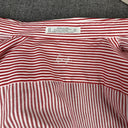 Foxcroft Red Pinstriped Shaped Fit Button Down Shirt Wrinkle Free Size 8