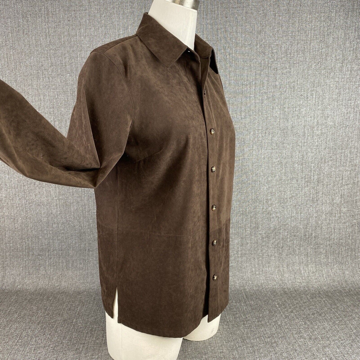 Talbots Petites Brown Button Up Shirt Size 8