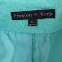 Vintage Preston and York Linen Blend Green Jacket Border Trim Size 10