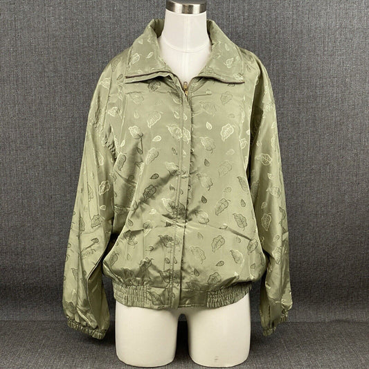 Vintage OUT BROOK Womens Small Jacket Bomber Windbreaker Green