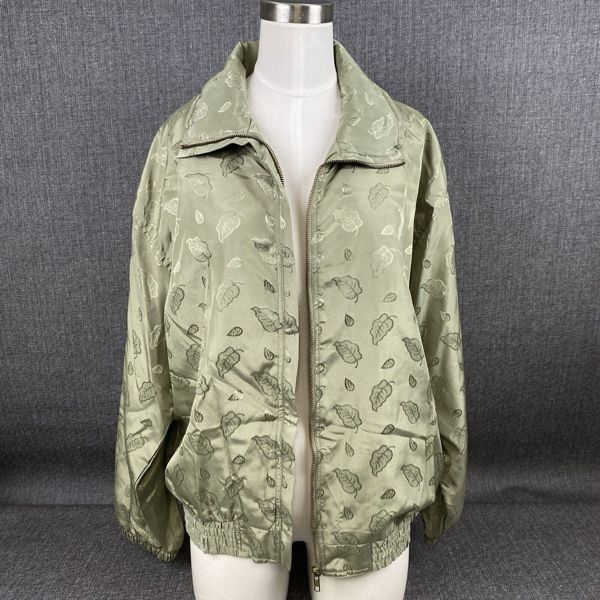 Vintage OUT BROOK Womens Small Jacket Bomber Windbreaker Green