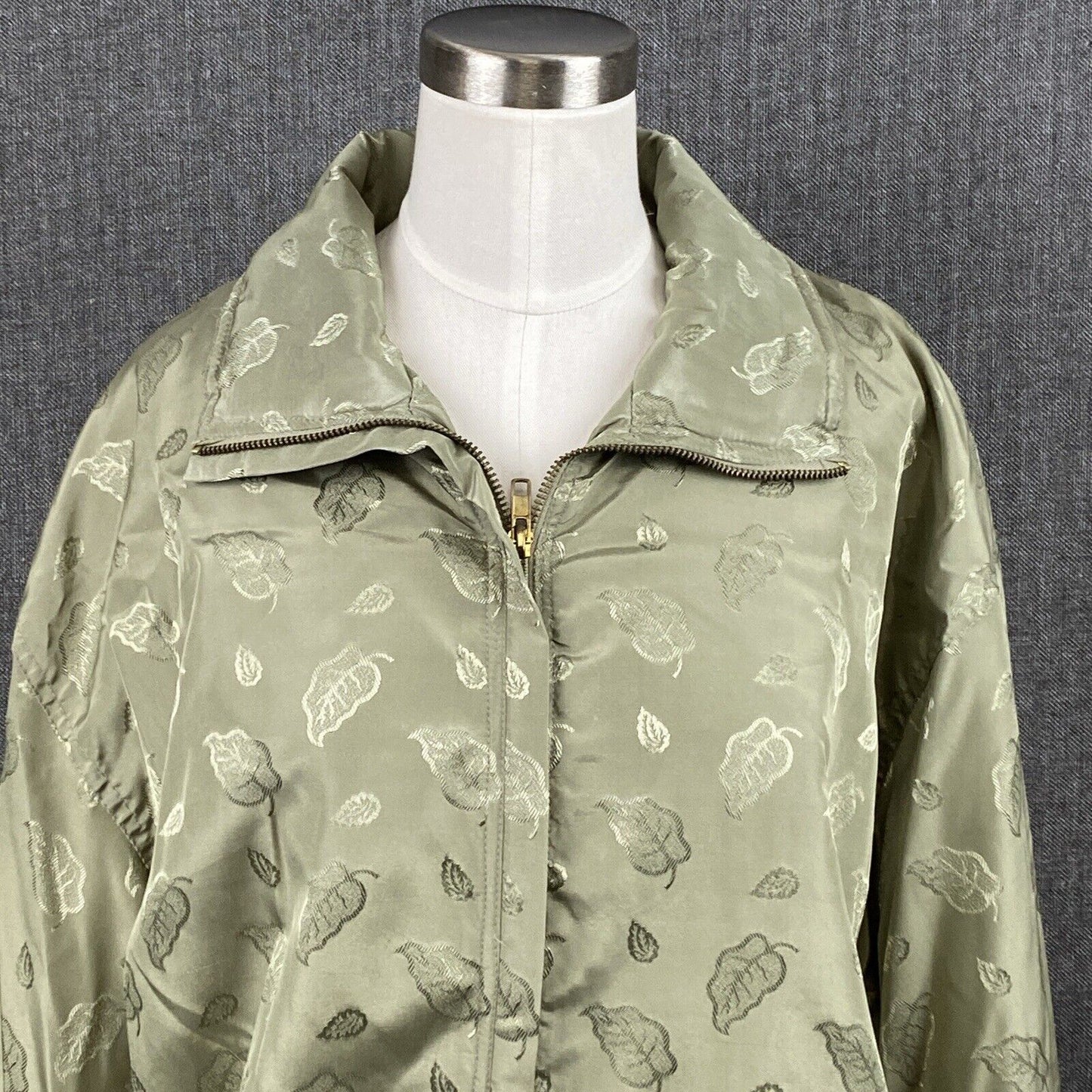 Vintage OUT BROOK Womens Small Jacket Bomber Windbreaker Green